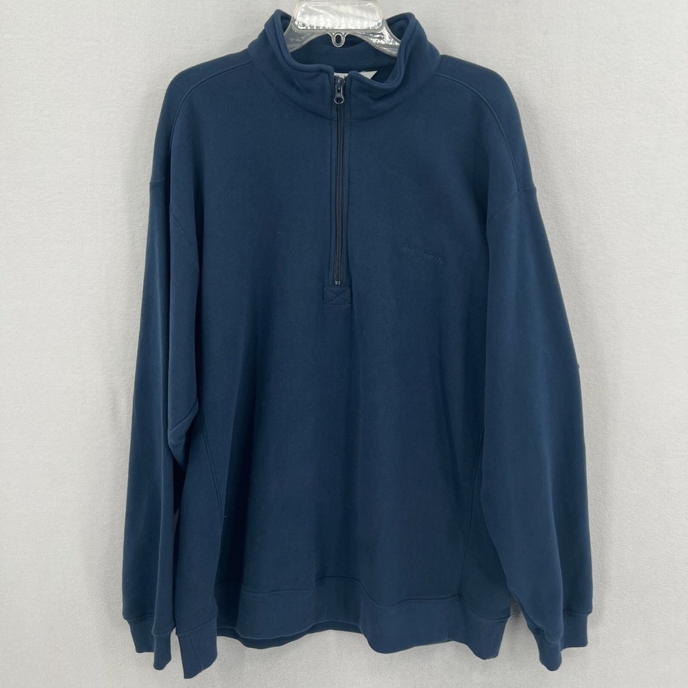 Columbia Hart Mountain 1/2 Half Zip Sweatshirt Mens Size 2XL Navy Blue Fleece